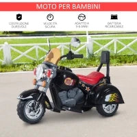 Mini Moto Elettrica per Bambini da 37-72 Mesi 3 Ruote Batteria 6V PP Ferro, Velocità 2.5KM/h, 92×53×67cm