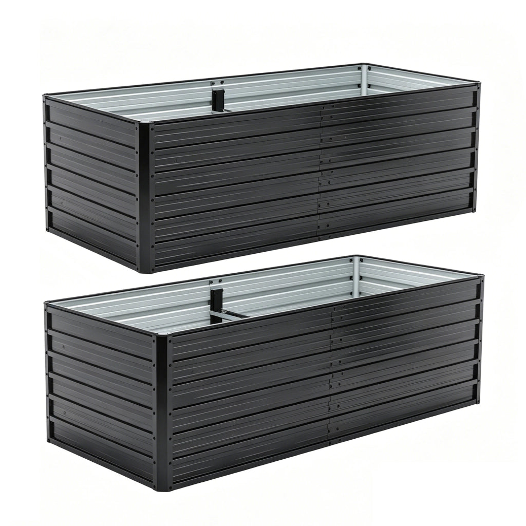 Fioriera Rialzata da Giardino ¨C MINIMAL ¨C Metallo Zincato Nero 190x90x64 cm