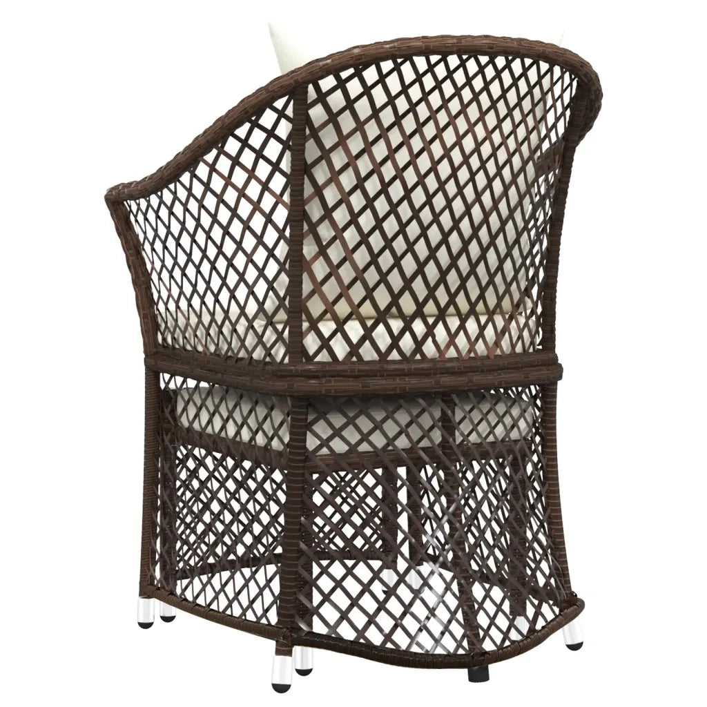 Set Divani da Giardino 2 pz | Set Salotto da Giardino con Cuscini in Polyrattan Marrone