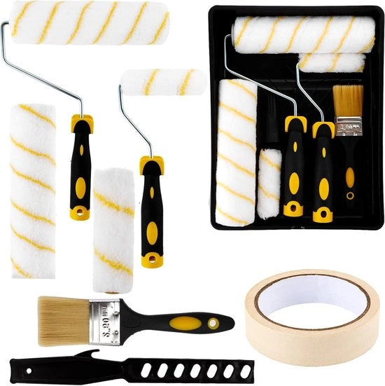 Set di pennelli per pareti, 4 pennelli a rulli di 23/10 cm, set di pennelli per pareti - Attrezzature per la pittura, fai da te, pittura
