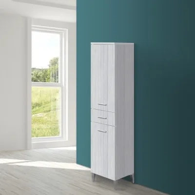 Colonna bagno d'appoggio H 153,5 cm grigio con 2 ante e cassetto Desya