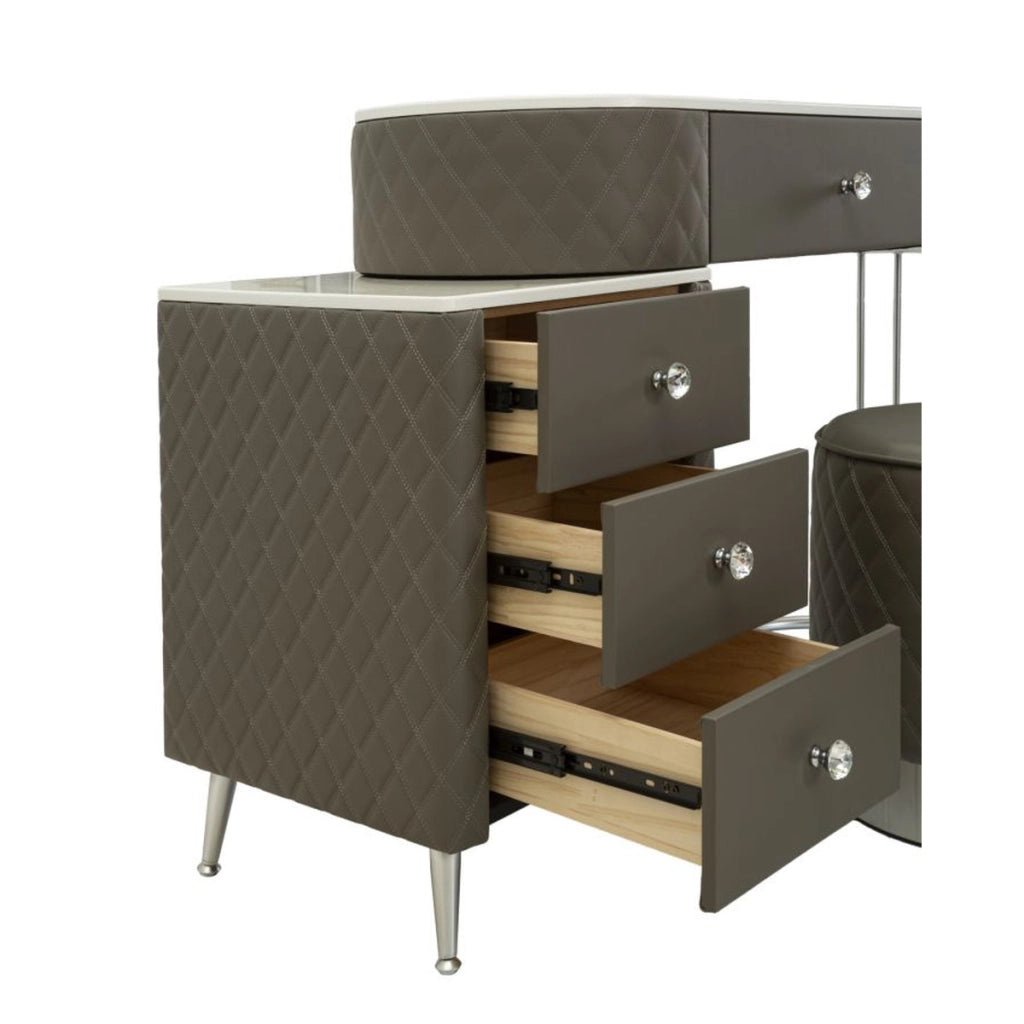 Consolle Trucco VKH23, Grigio, Legno, 120x40x75 cm