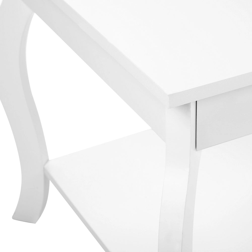 Tavolino bianco in MDF 101 x 55 cm con ripiano Design classico Soggiorno