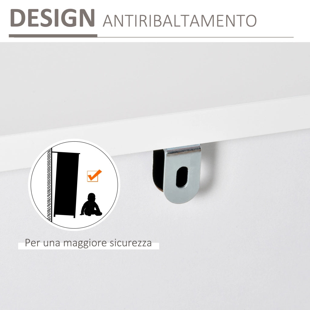 Easycomfort Credenza Moderna Bianca, Credenza Bassa Buffet per Cucina o Sala da Pranzo con 3 Cassetti e 2 Ante, 120x40x76cm