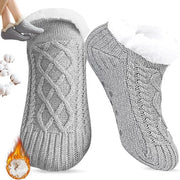 Pantoffelsokken per uomo invernali, antiscivolo e morbidi, colore grigio, misura 40-42.