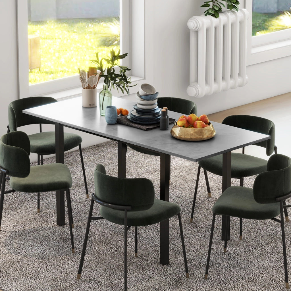 Tavolo allungabile da pranzo ¨C zephmum ¨C design moderno, piano grande per 6 persone, telaio in acciaio grigio scuro