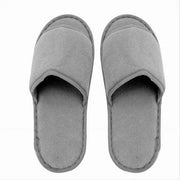 Trade Shop - Coppia Pantofole Ciabatte Bagno Tessuto Grigio Taglia 35-40 Stanza Hotel 79677 -