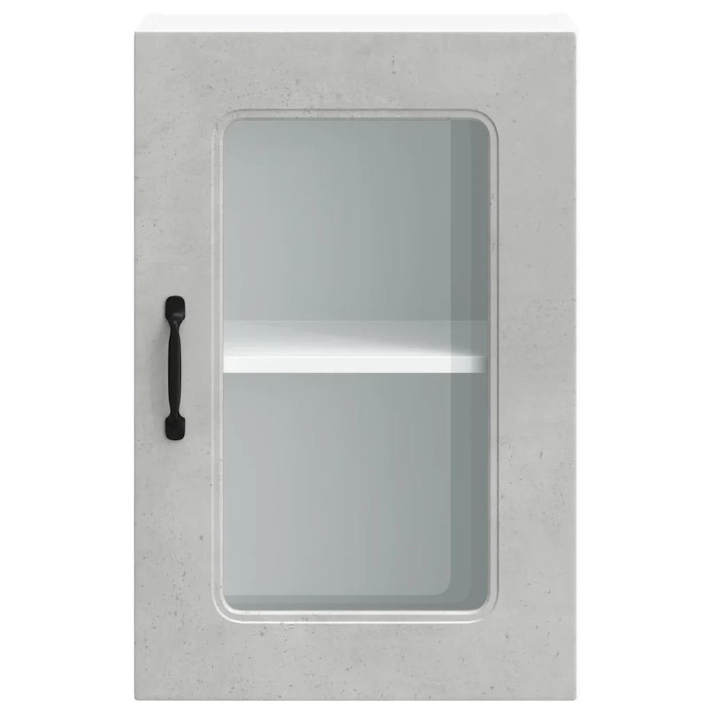 Pensile da Cucina con Porta in Vetro Kalmar Grigio Cemento 853531