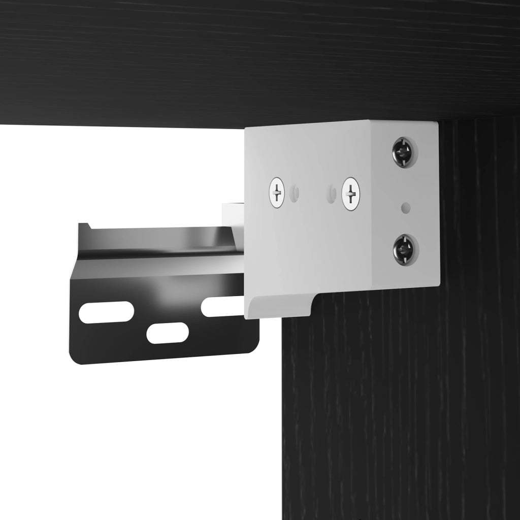 Mobile TV LED Nero Rovere 30,5x30x102 cm Legno ingegnerizzato