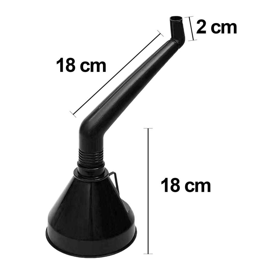 Imbuto Carburante 18cm a Manico Curvo Accesso ai Serbatoi Profondi Nero Avizar