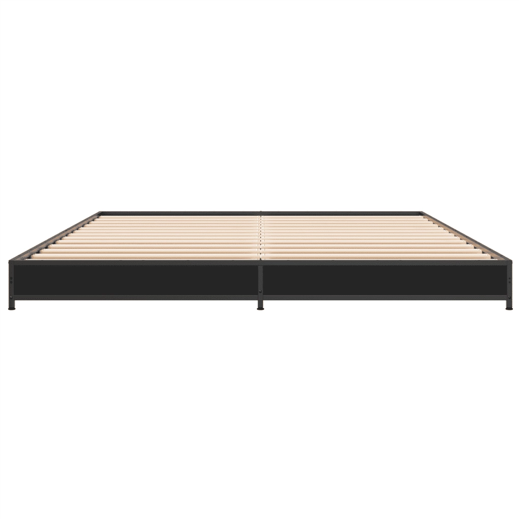 Giroletto Nero 135x190 cm in Legno Multistrato e Metallo