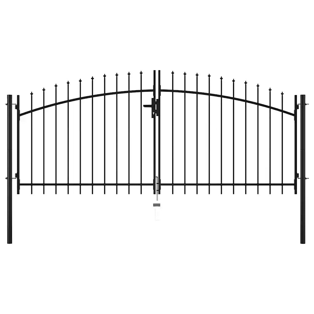 Cancello per recinzione a doppia porta Woerden con punta a lancia 299,5x149,5 cm 144359