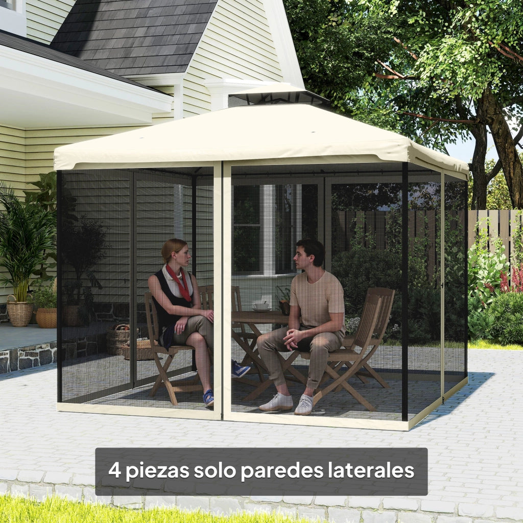Pannelli Laterali con Zanzariera per Gazebo ¨C zephmum ¨C Nero 3x2 cm