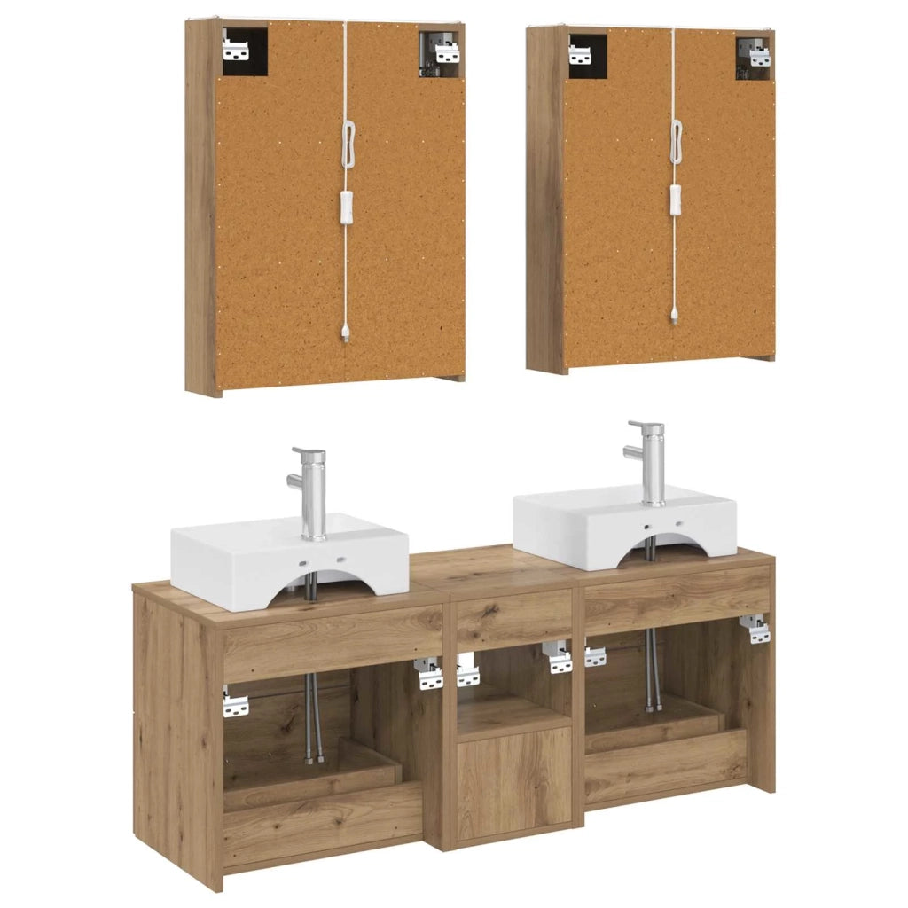Set di mobili per il bagno 5 pcs Rovere Artigianale 3406814