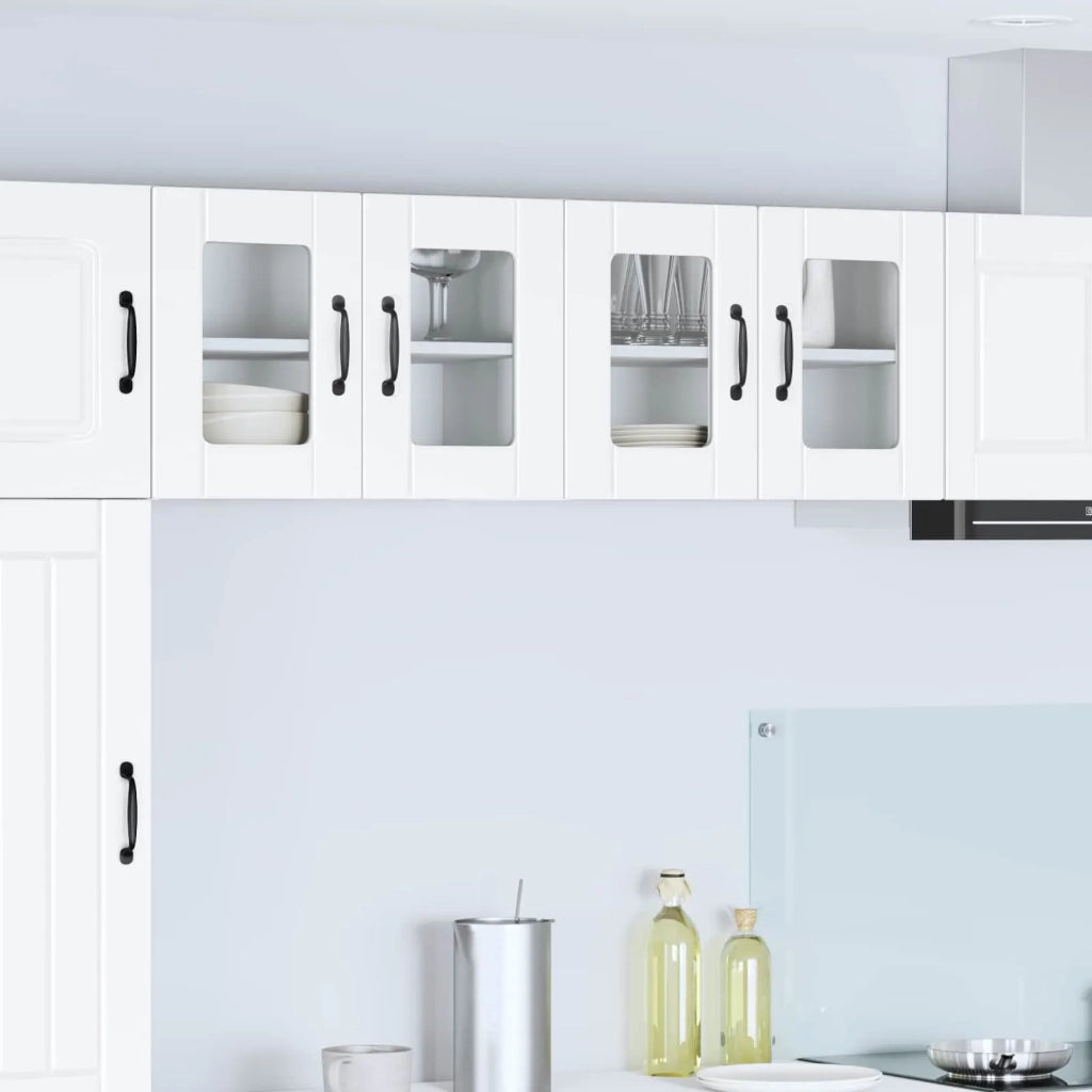 Mobile in vetro da parete PORTO 2 pcs Bianco 60 x 31 x 40 cm 885316