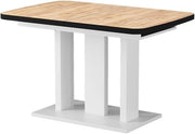 tavolo da pranzo allungabile Fenaro, Quercia dorata/bianco, 120 x 80 cm 2 parti, allungabile con prolunga a inserto per un'estensione flessibile del tavolo