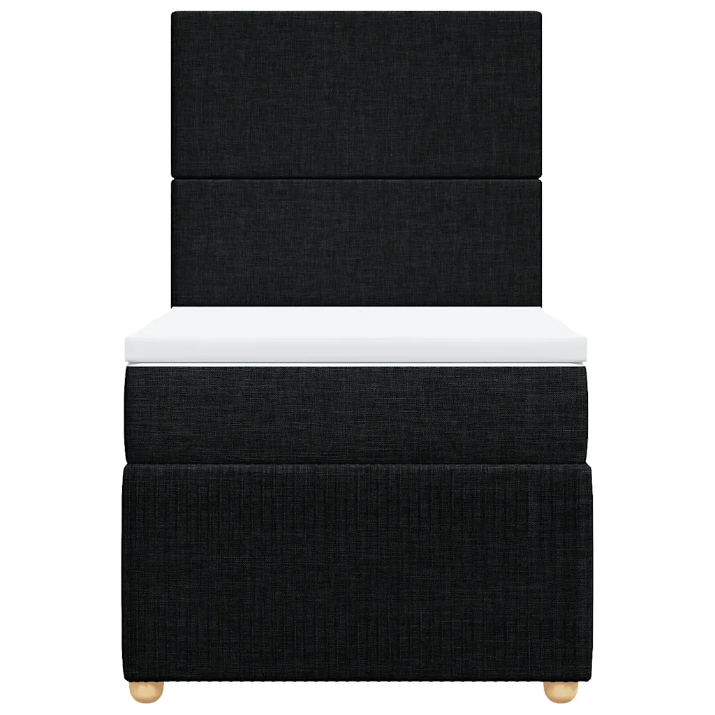 Giroletto a Molle con Materasso Nero 100x200 cm in Tessuto
