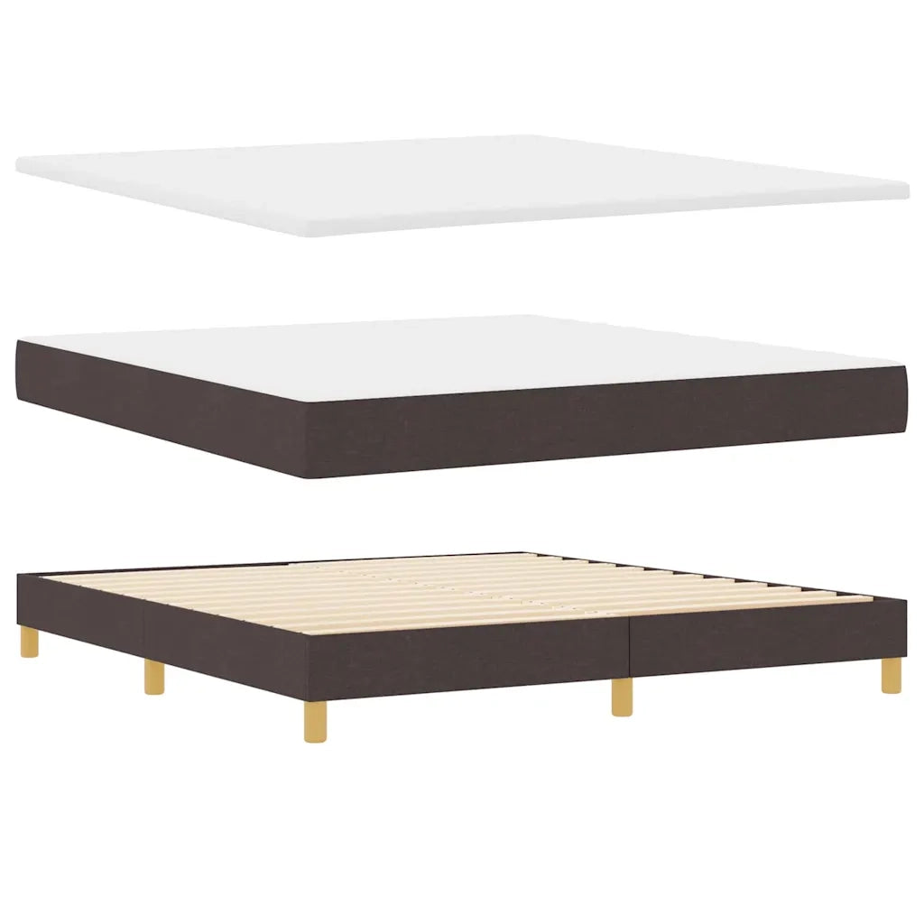 Letto a molle con materasso Marrone Scuro 180 x 200 cm Tessuto 3340293
