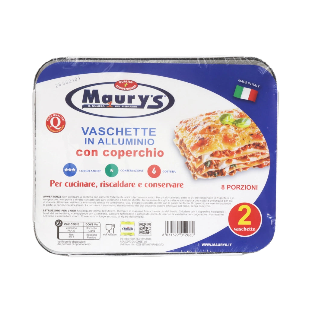 MAURY'S CONTENITORI CON COPERCHIO 8 PORZIONI IN CONFEZIONE DA 2 PEZZI