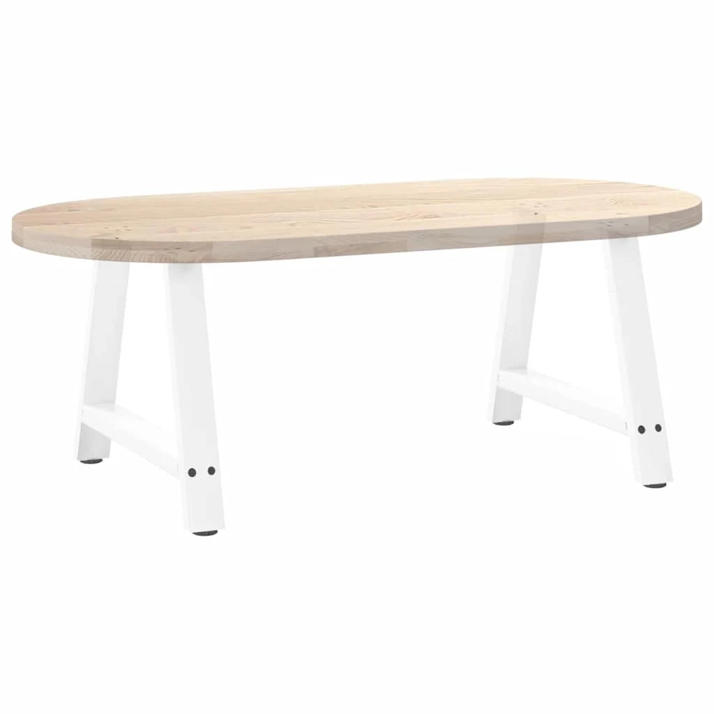 Set di 2 gambe regolabili per tavolino da caffè a forma di A 70 x 42-43 cm design moderno acciaio bianco 02_0057120