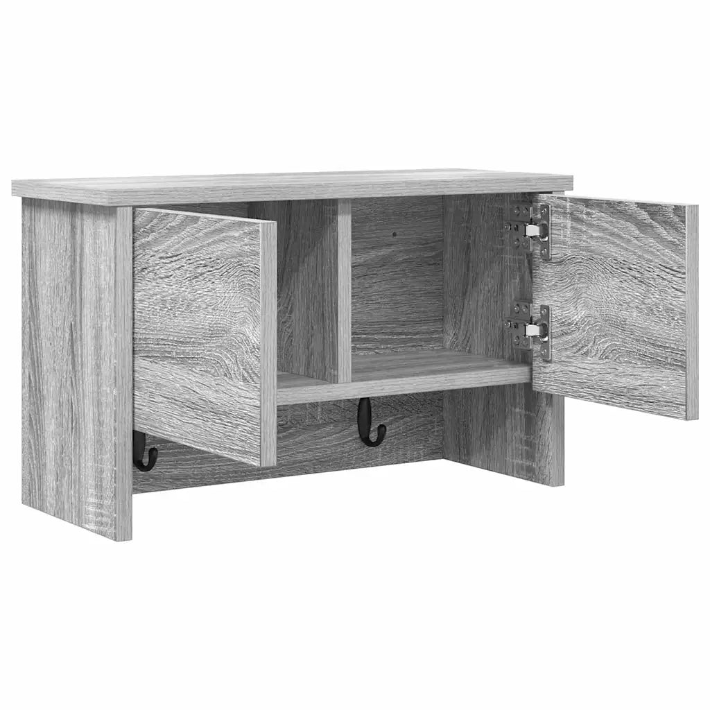 Appendiabiti a muro con porta Grigio Sonoma 50 x 20 x 30 cm 874336