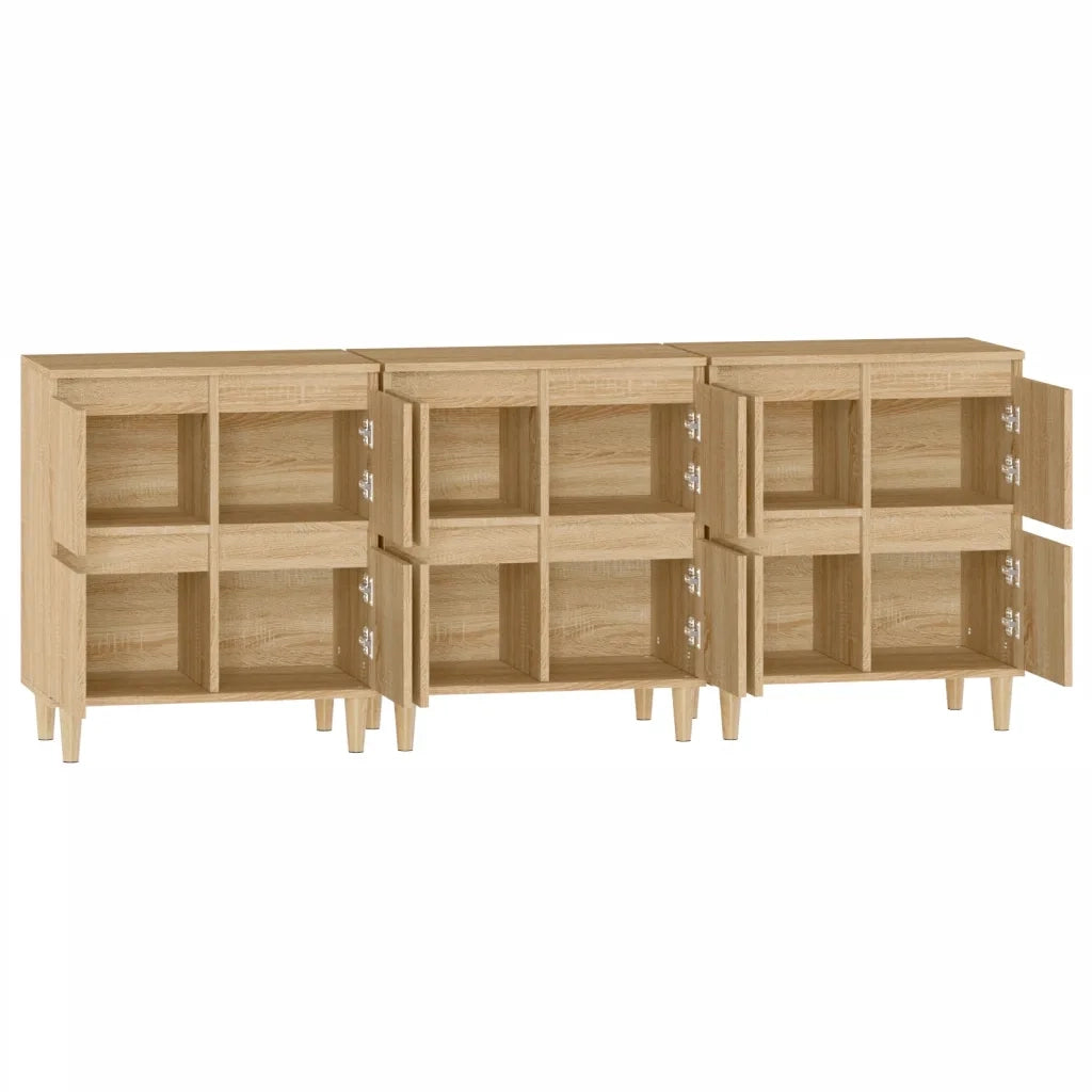 Credenze 3pz | Madia | Buffet da pranzo | Armadio da pranzo Rovere Sonoma 60x35x70 cm in Legno Multistrato