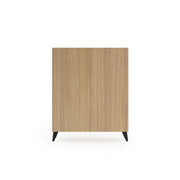 Scarpiera Herdasa effetto rovere ante stampa doghe gambe nere 109x90x27cm