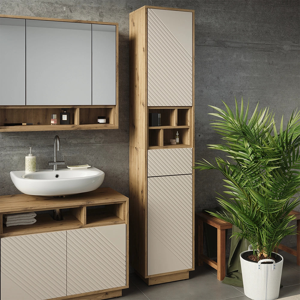 Armadio alto Beatrice Cachemire/Rovere artigianale 38 x 190 cm Vicco