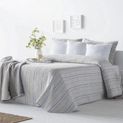 Sprei luce con disegno a strisce per letto matrimoniale 180 cm | Sprei Jaquard 180 | Sprei blu 270 x 270 cm