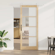 Porta Scorrevole Marrone 93 x 232 cm Legno e metallo 3332375