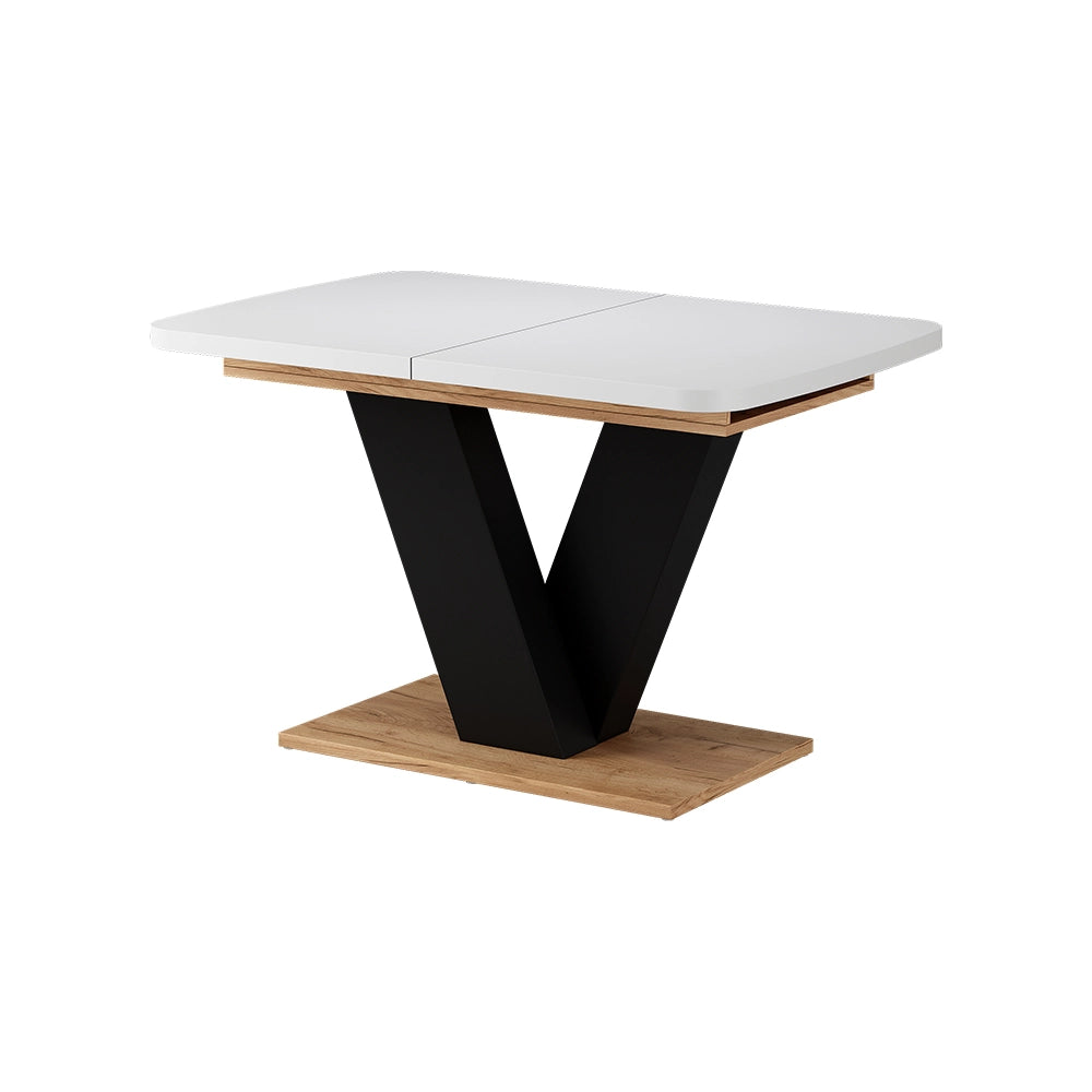Vicco tavolo da pranzo allungabile Rovere bianco/dorato 120 x 80 cm estensibile