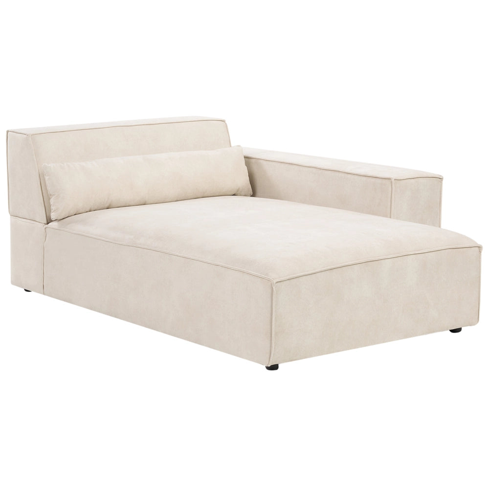 Divano angolare modulare a 3 posti a sinistra Divano componibile in velluto beige con gambe nere Soggiorno moderno