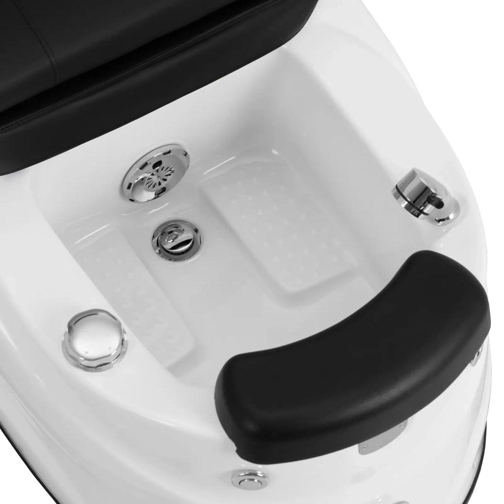 Poltrona pedicure elettrica con pediluvio illuminato e funzione massaggio 105 watt 150 kg bianco e nero 14_0009024