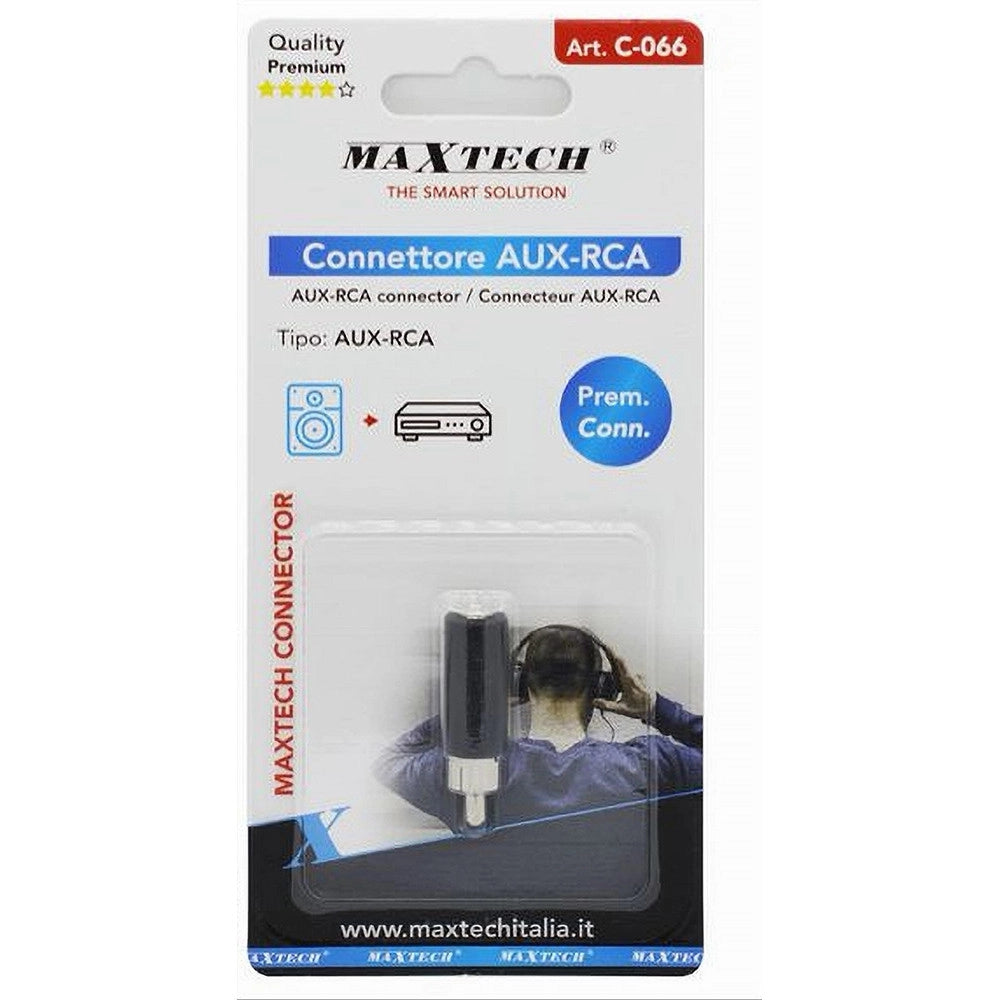 Trade Shop - Connettore Adattatore Presa Aux A Spinotto Rca Audio Cavo Stereo Prolunga C-066 -