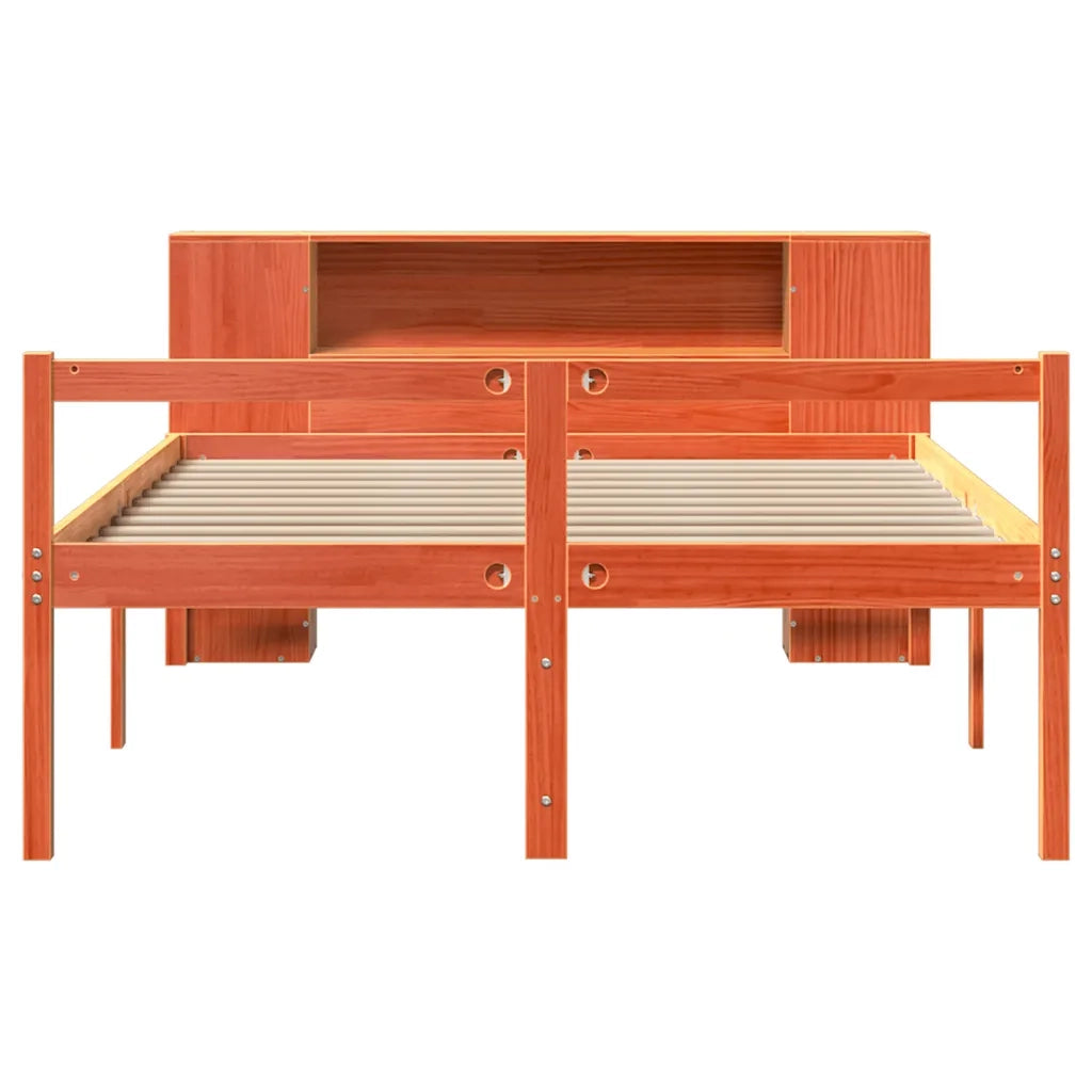 Letto Libreria senza Materasso Marrone Cera 140x200 cm Legno 3321983
