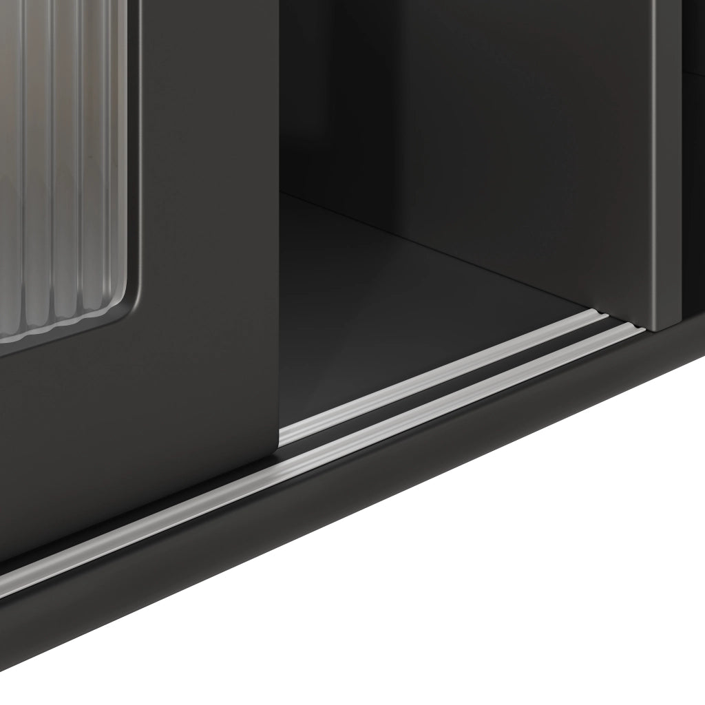 ARMADIO ALTO LED 120x35x167 cm Nero MDF/Pannello di particelle