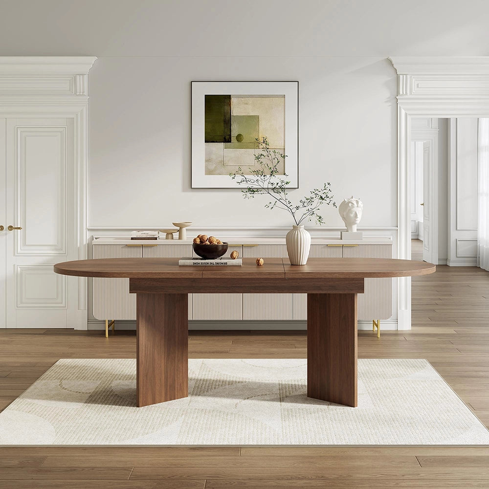 Tavolo allungabile per 6-8 persone - Xylo - 140/180x90 cm - Noce - Bordo arrotondato, piano spesso