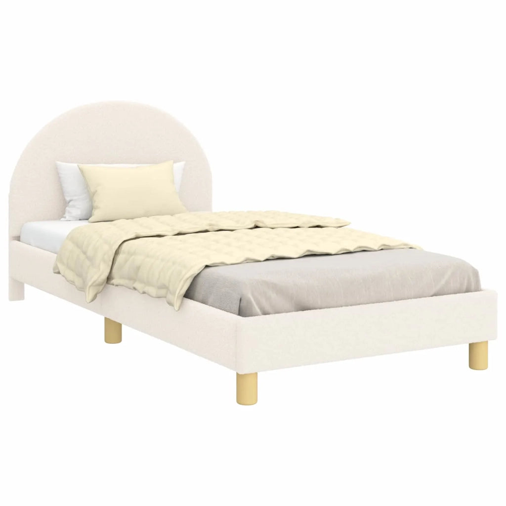 Struttura letto bambini con testata-Giroletto per bambini Crema 80 x 200 cm Boucl¨¦ 816281