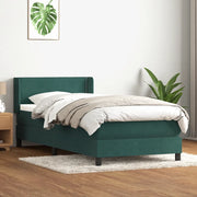 Giroletto a Molle con Materasso Verde Scuro 80x220 cm Velluto 3318054