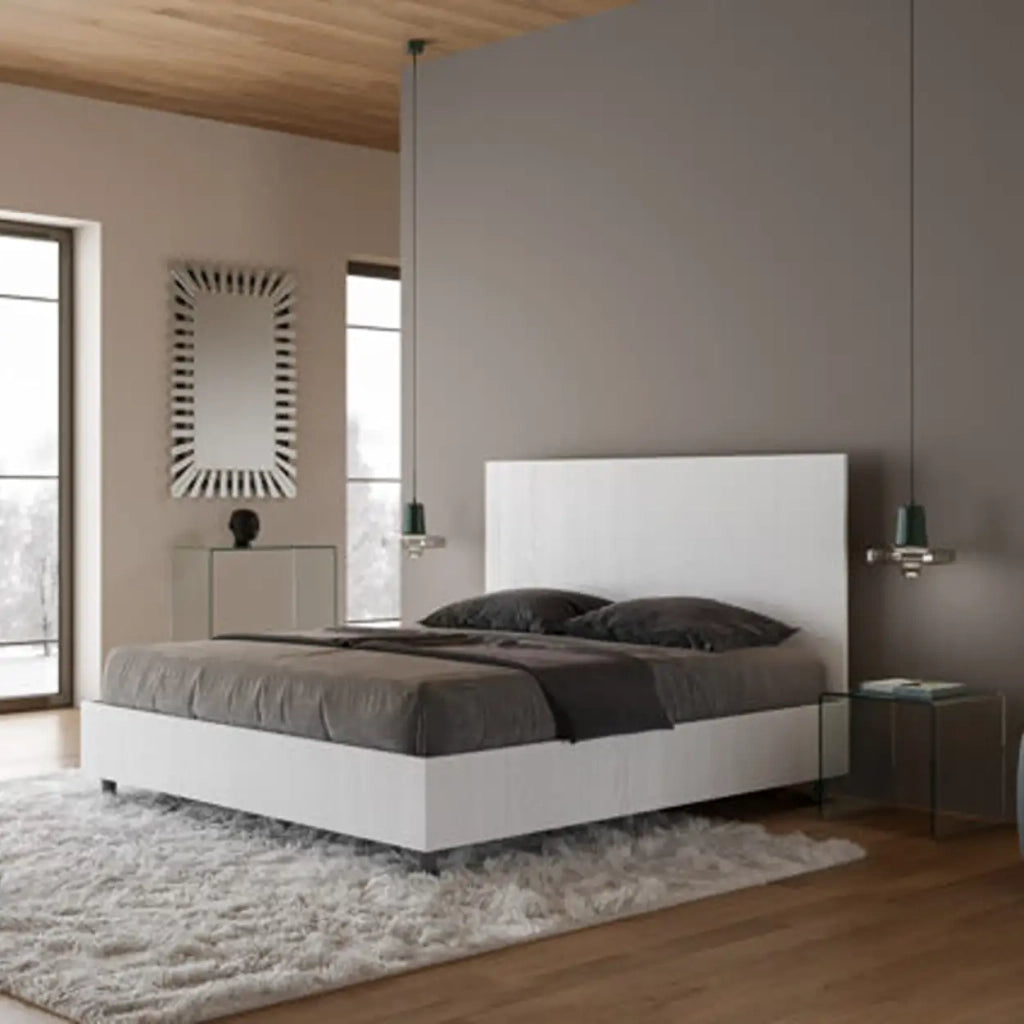 Letto matrimoniale senza rete 160x190 bianco frassino New Egos
