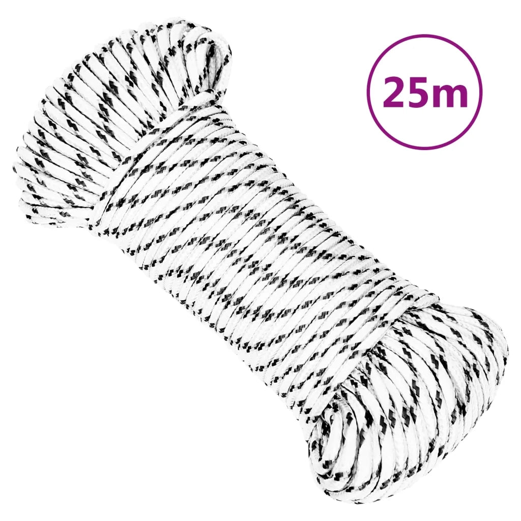 Corda | Fune Intrecciata per Barca Bianca 4mm x 25m Poliestere