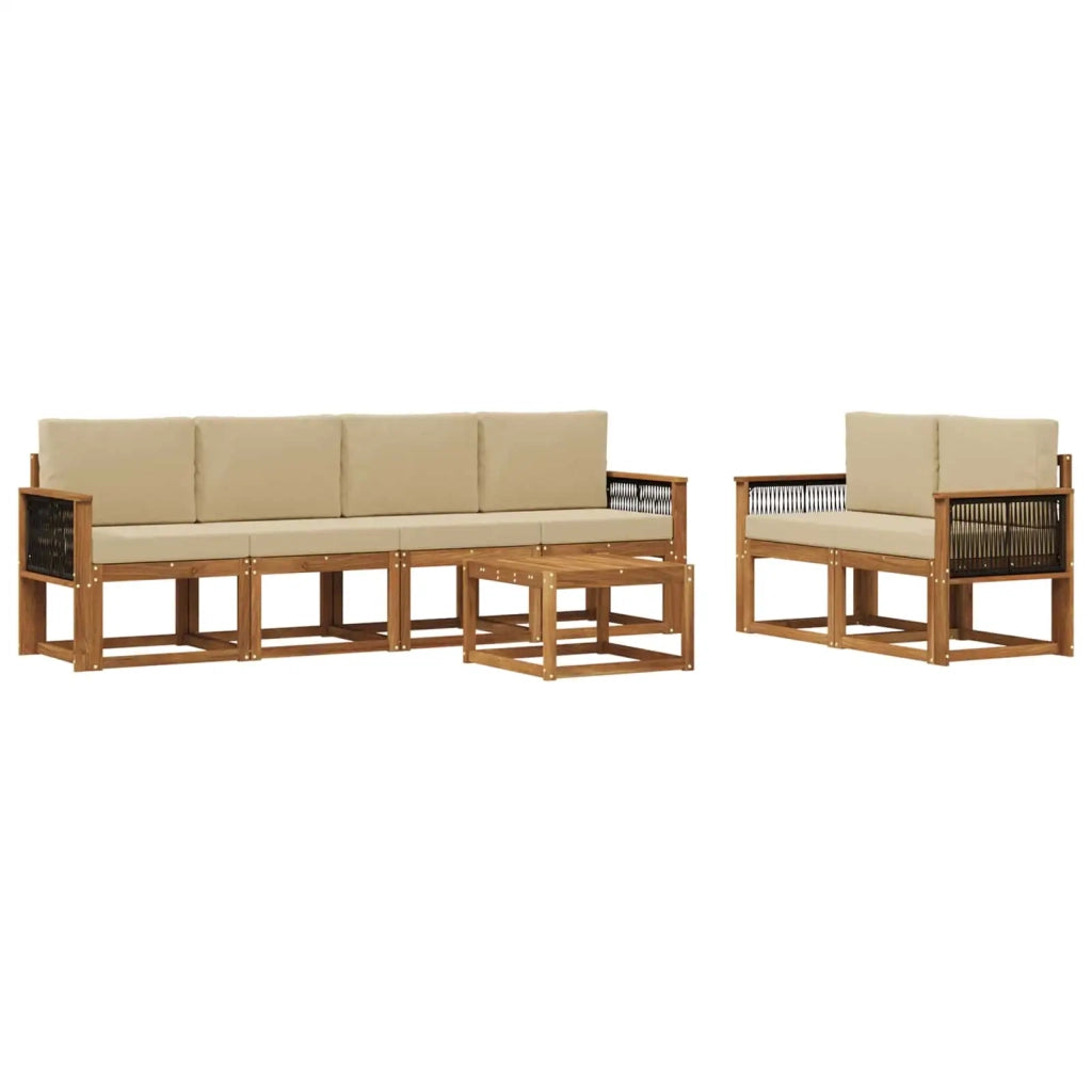 Set di divani da esterno con cuscino 6 pcs Naturale 3385014