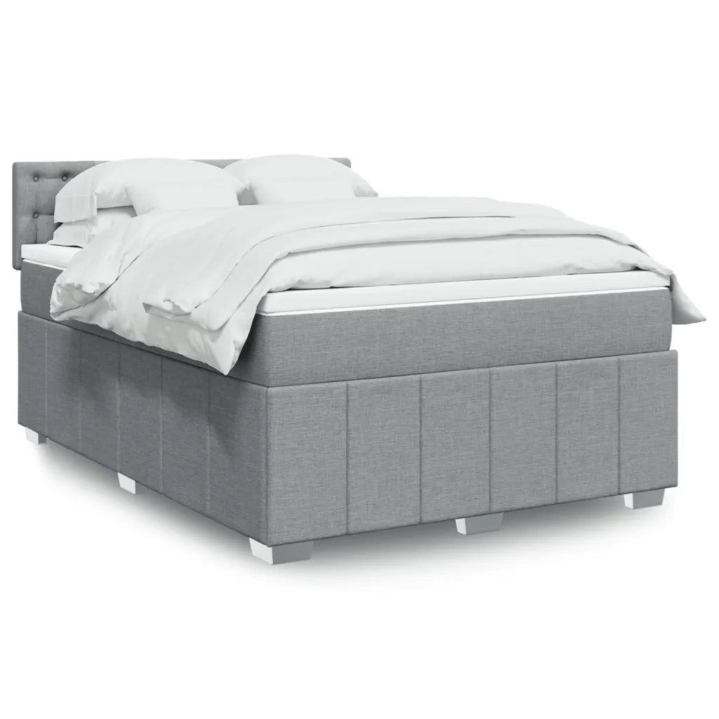 vidaXL Giroletto a Molle con Materasso Grigio Chiaro 140x190cm Tessuto