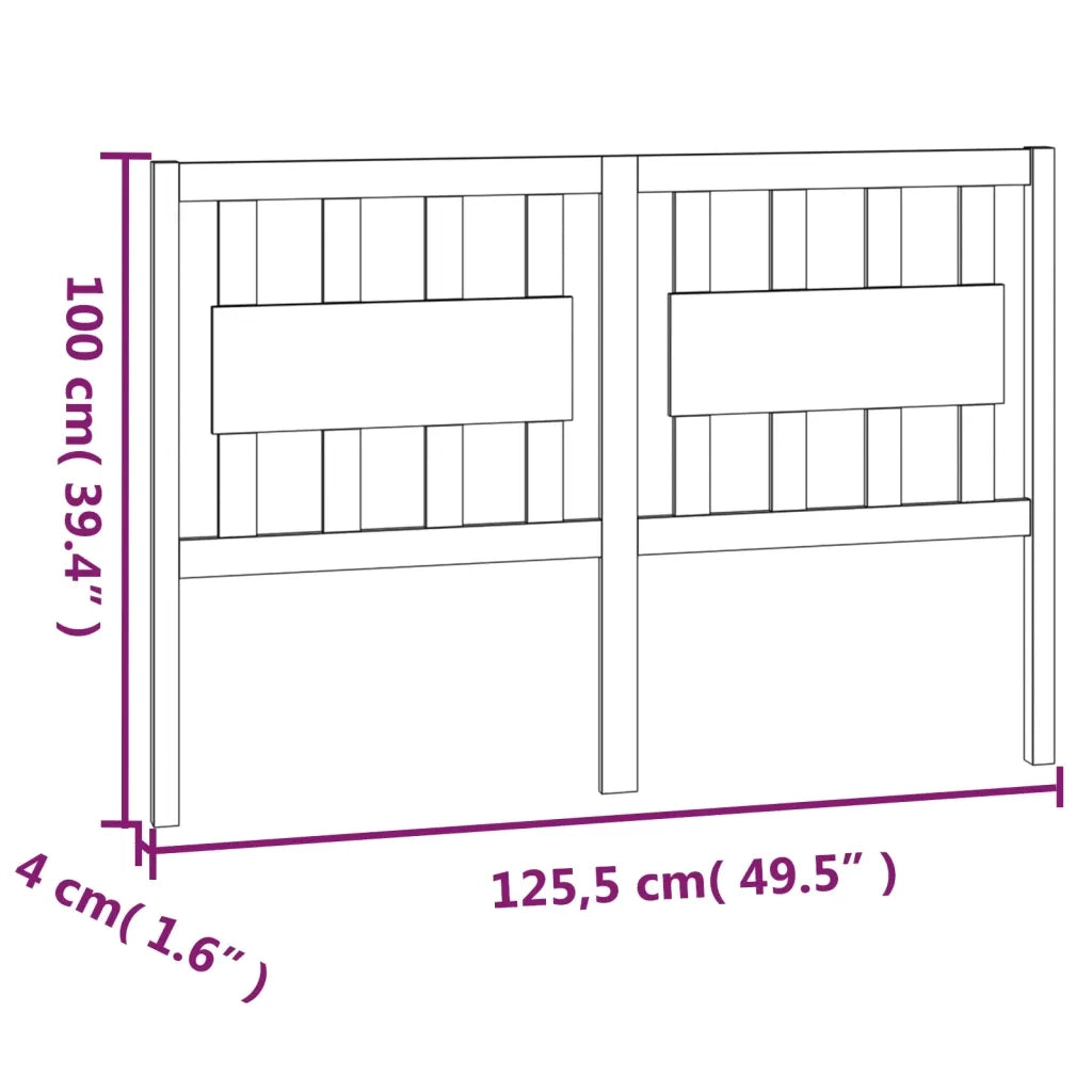 Testiera | Testata per Letto ambra 125,5x4x100 cm Legno Massello di Pino