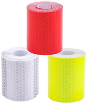 Tape riflettente a 3 strati - nastro di sicurezza idrorepellente - alta visibilità - retro adesivo facile da rimuovere - fluorescente - per veicoli, rimorchi, abbigliamento e caschi - 5 cm x 3 metri