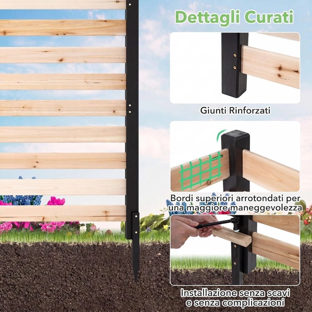 Recinzione da Giardino in Legno Massello, Schermo per Privacy da Esterno Regolabile, Pannelli Privacy da Giardino per Condizionatore e Bidoni della Spazzatura e Divisorio di Spazio (Legno)