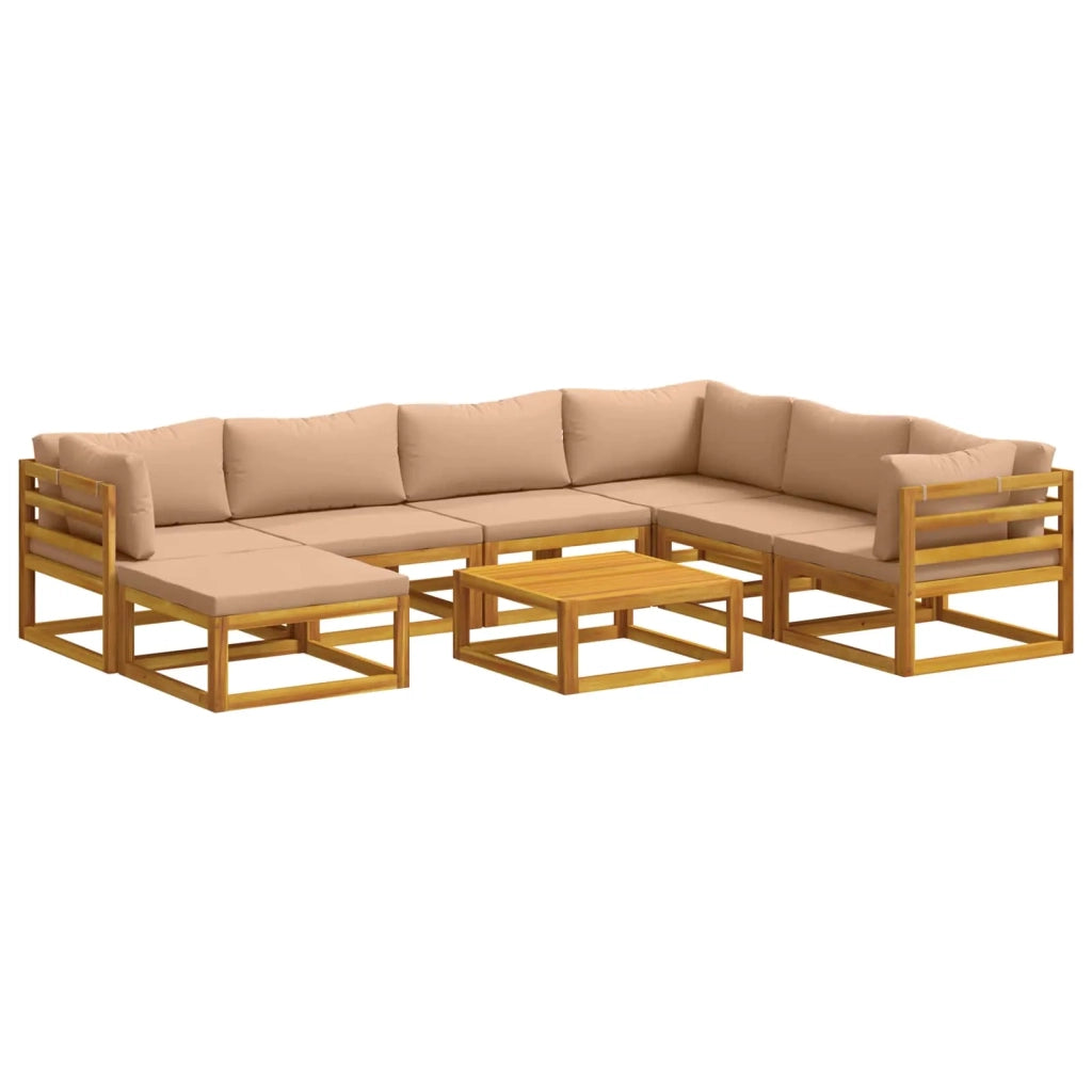 Set di divani 8 pz Naturale Legno di Acacia Massello 3417291