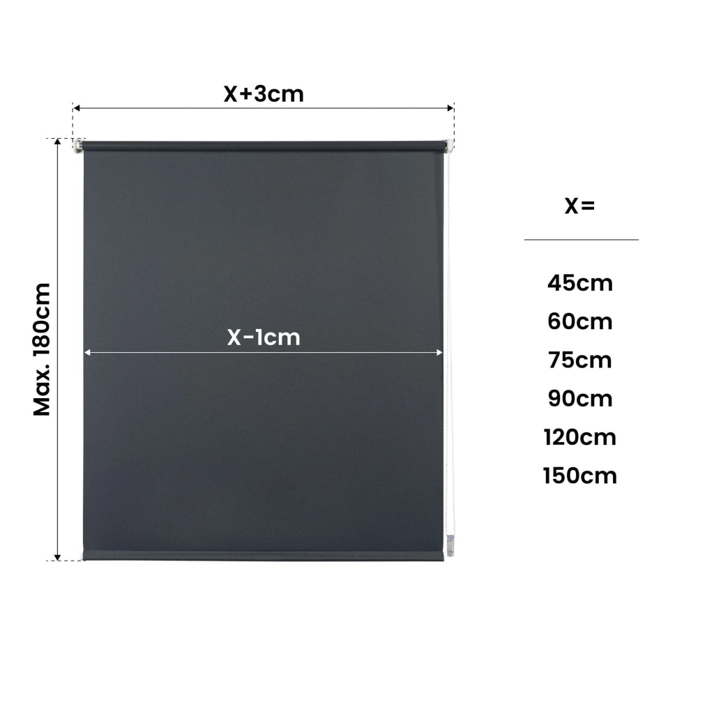 Tenda a Rullo Oscurante installazione senza foratura EasyFix Grigio 60x180 cm