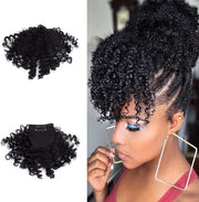 Fronthaarstuk per Clip per Faccia per Capelli Afro per Ragazze e Donne