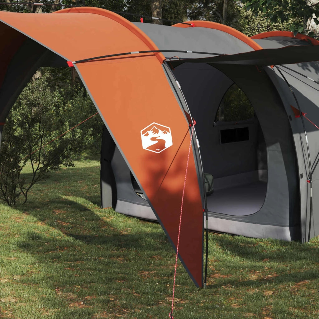 Tenda a tunnel-Tenda da campeggio Grigio e arancione 562 x 265 x 216 cm